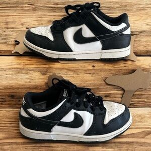 Nike Dunk Low Retro Shoes "Panda - Black/White" Kids sneakers Size 1.5 Y Used